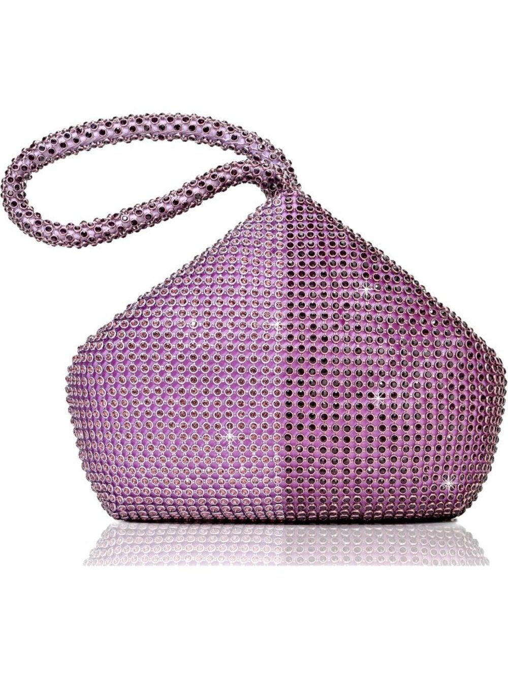 Women's Eggplant Purple and Purple Clutch Triangle Sparkly Glitter Evening Bags